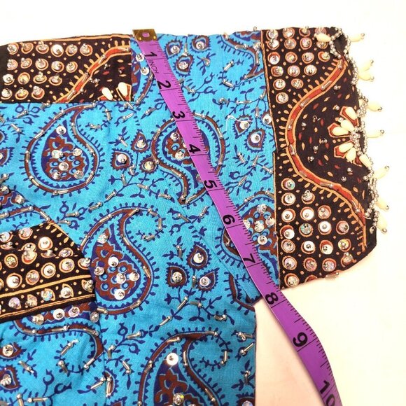 Blue Lehenga Skirt Blouse Set Indian Costume Party Indian Wedding Guest Dress - Picture 14 of 16